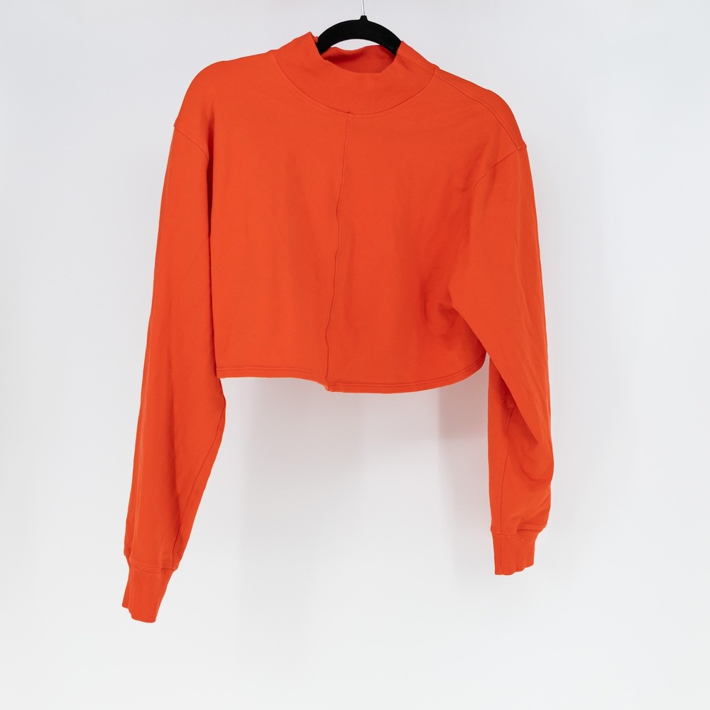 Lululemon LA Reversible Mock Neck Cropped Pullover Sweater Autumn Red 16